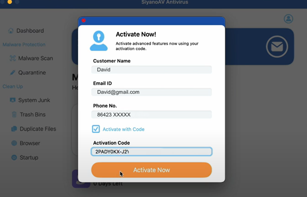 screenshot of SiyanoAV Mac Antivirus